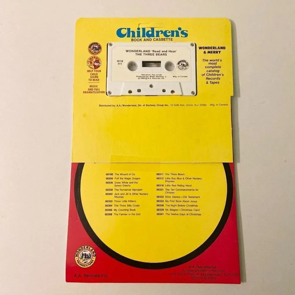 Vintage 1985 The Three Bears Read Along Book Cassette Tape - Picture 7 of 14